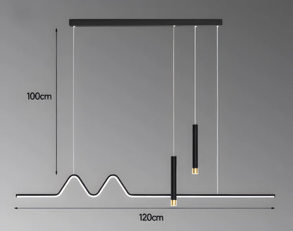 Aminta - Long Modern Thin Multi Head Hanging LED Ceiling Light Chandelier