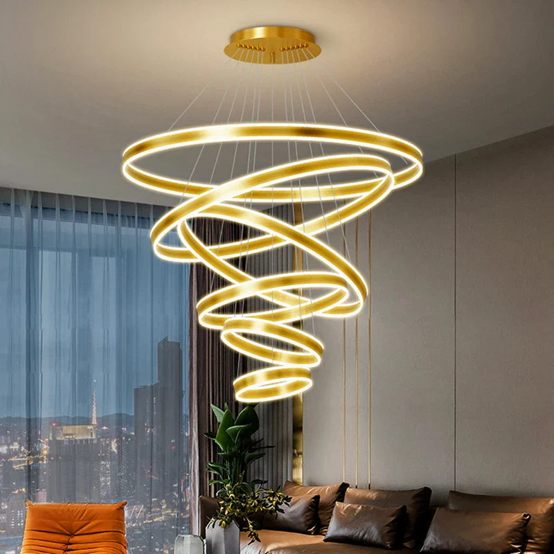 Jenru - Modern Multi Ring Hanging Ceiling Chandelier