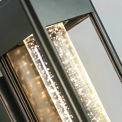 Holland - Black Caged Crystal Bubble Glass Outdoor Wall Light