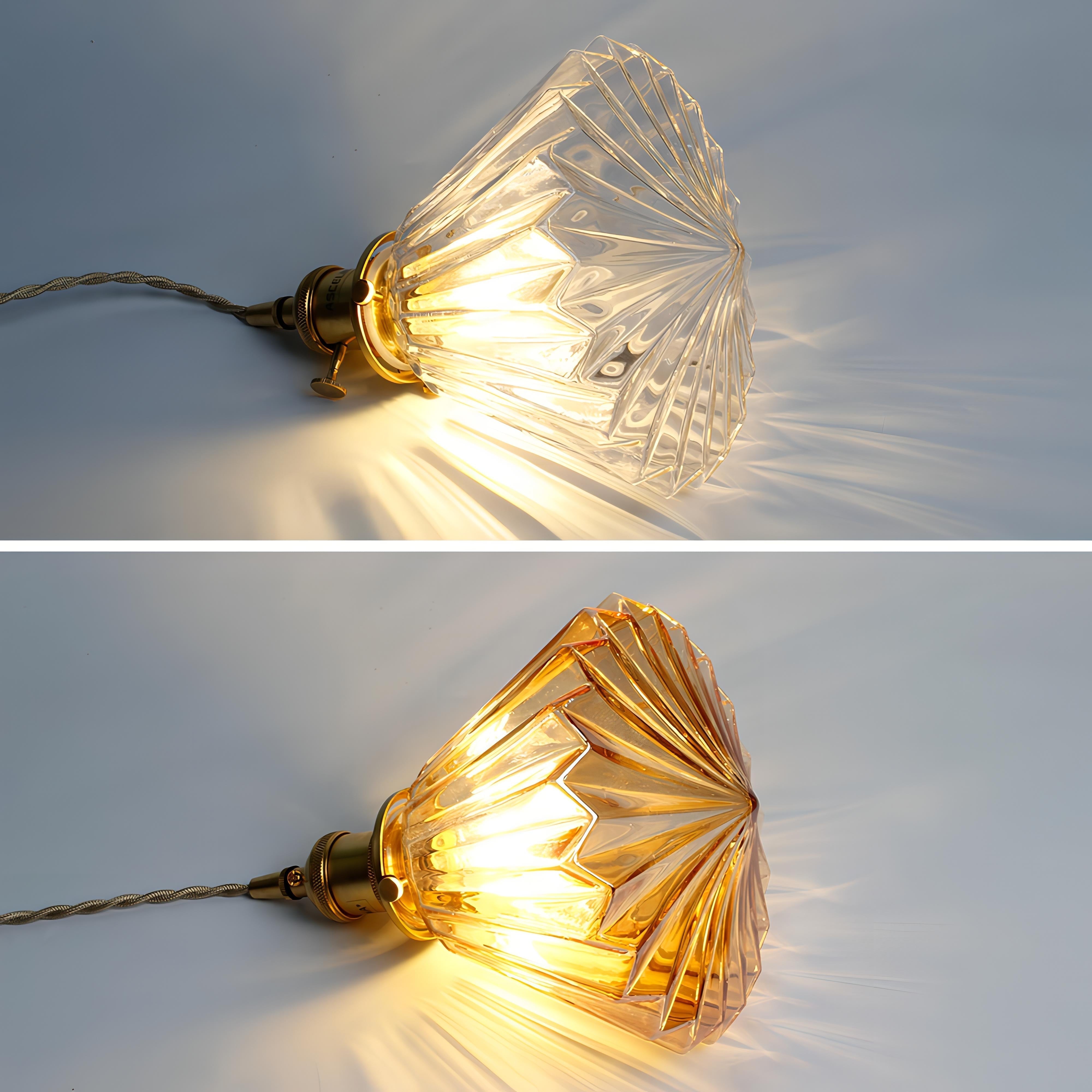 Zechariah - Cone Patterned Glass Pendant Ceiling Light