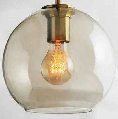 Longan - Modern Industrial Glass Coloured Ball Hanging Pendant Ceiling Light