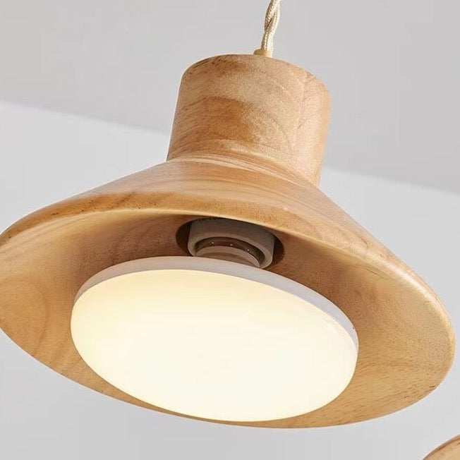 BABIRYE - Wood Cone Adjustable Cord Pendant Ceiling Light