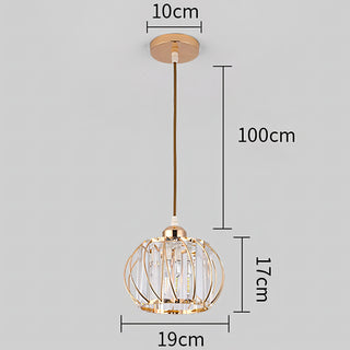 Eliam - Round Gold Glass Twisted Shade Pendant Ceiling Light