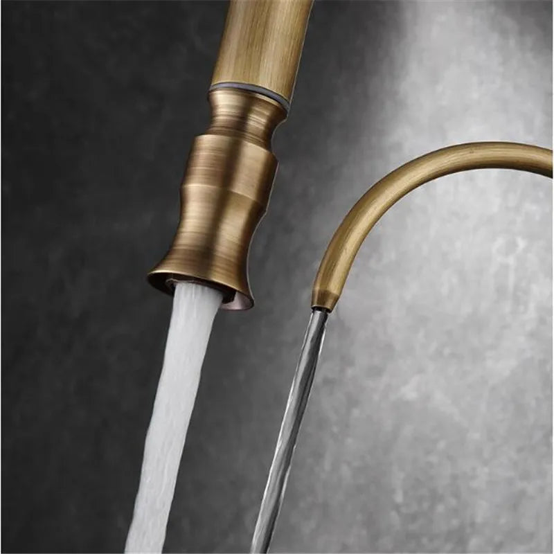 Trista - Antique Brass Kitchen 3 Way Filtered Pull Out Tap