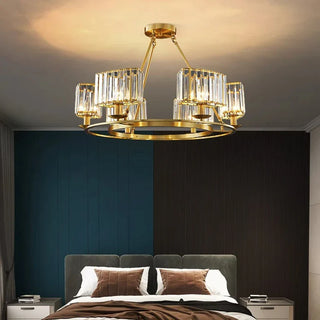 Harper - Gold Crystal Round Hanging Chandelier