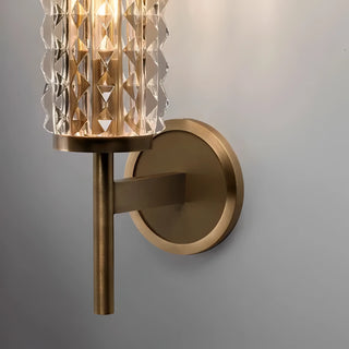 Tariq - Modern Gold Studded Crystal Glass Wall Light