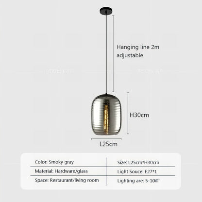 Adelia - Patterned Dome Glass Pendant Ceiling Light