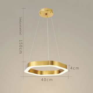 Elouise - Hexagon LED Gold Ceiling Chandelier