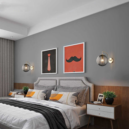 Bahadur - Glass Coloured Ball Shade Gold Wall Light