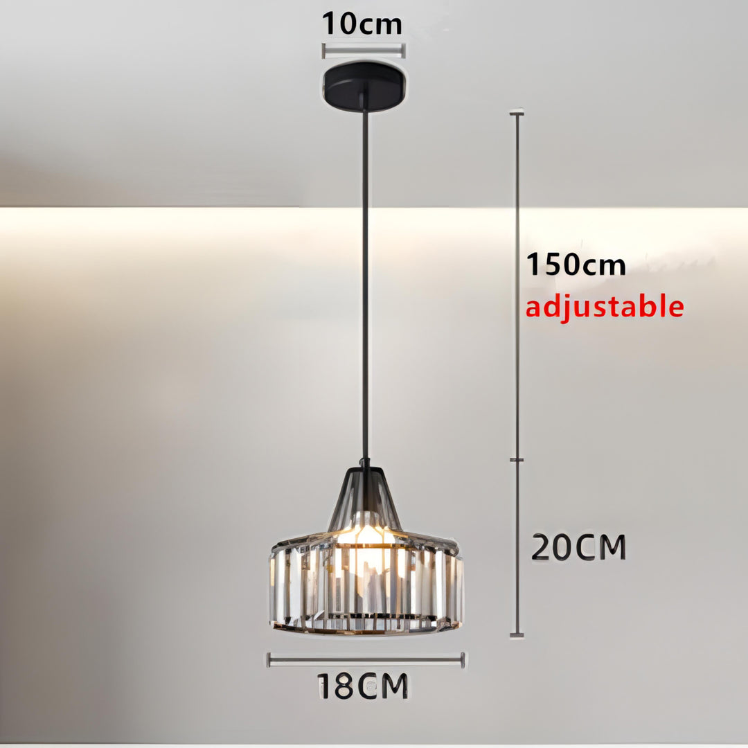 Guillermo - Caged Frame Glass Round Modern Hanging Pendant Ceiling Light