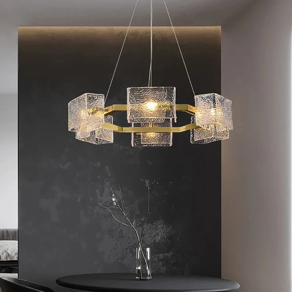 Jace - LED Modern Textured Glass Chandelier