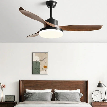 Johana - Modern 3-Blade Ceiling Fan with Integrated Round LED Light