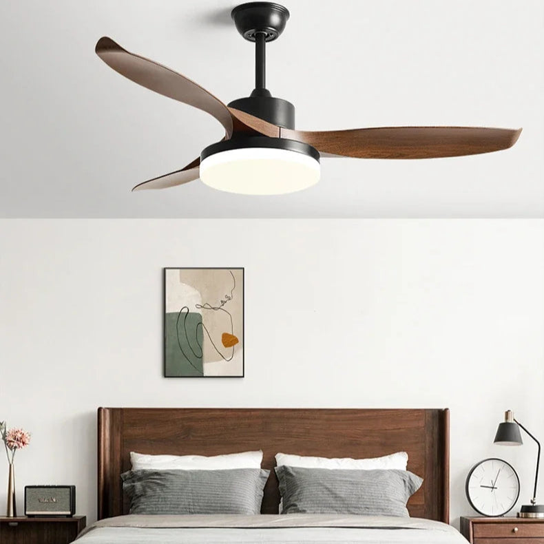 Johana - Modern 3-Blade Ceiling Fan with Integrated Round LED Light
