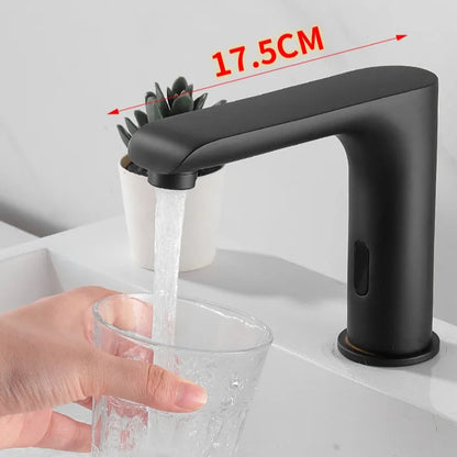 Luz - Modern Angled Spout Matte Black Touch-less Tap