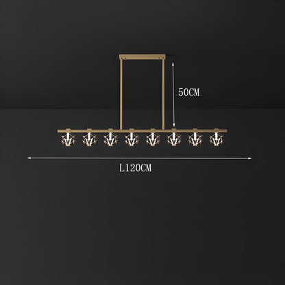 Jelena - Modern Line Crystal Glass Gold Ceiling Light Chandelier