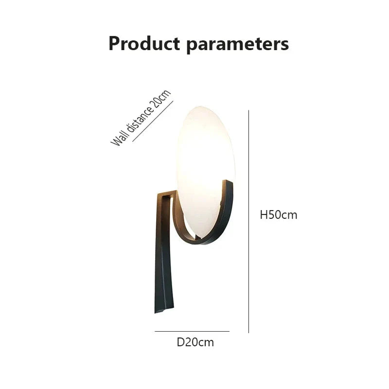 Mayra - Modern Pearl Stone Curved Arm Wall Light