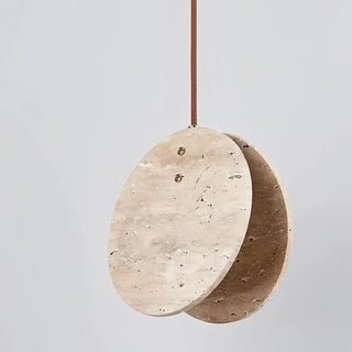 Edilberto - Double Circular Stone Wabi Sabi Hanging Pendant Ceiling Light