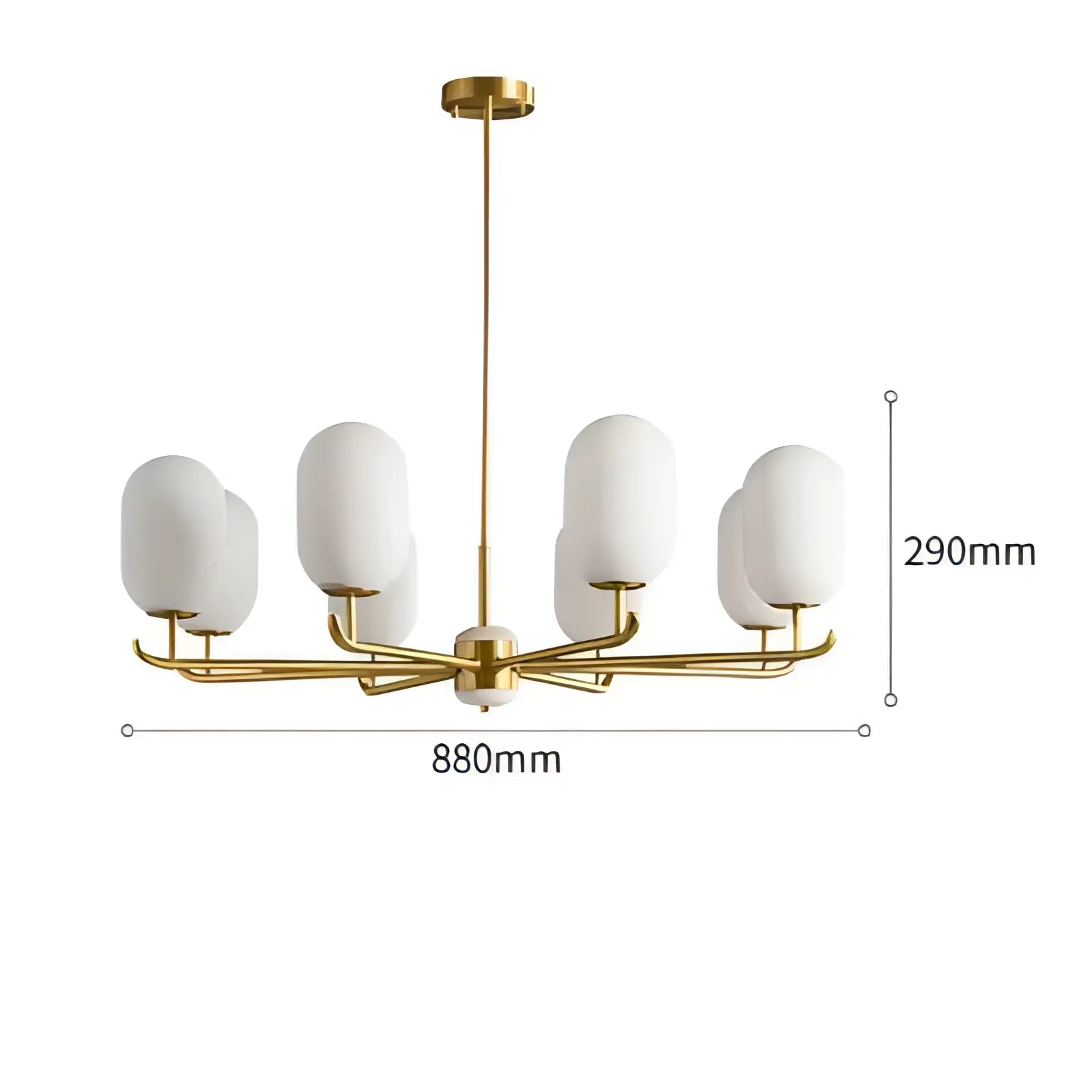 Potts - White Jade Glass Pipe Erected Round Ceiling Light