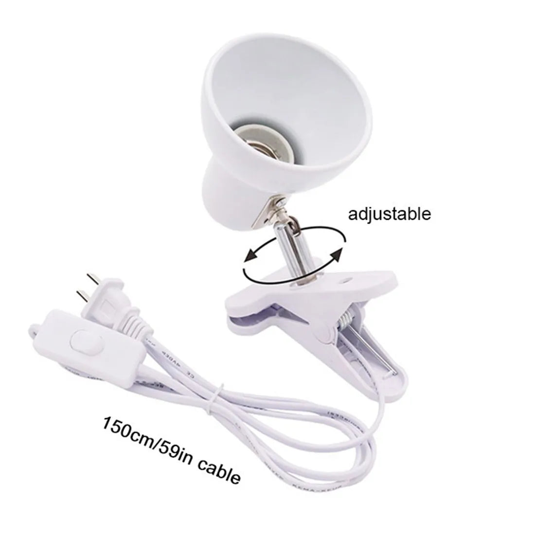 Lantz - Black White E27 Clip Desk Light