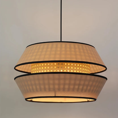 Heredia - Handmade Fabric Wicker Round Pendant Ceiling Light