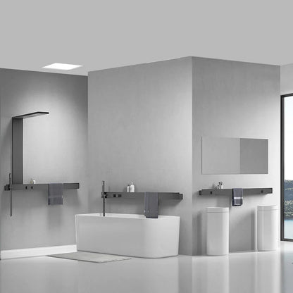 Buckner - Thermostatic Shower System with Storage and Towel Rack