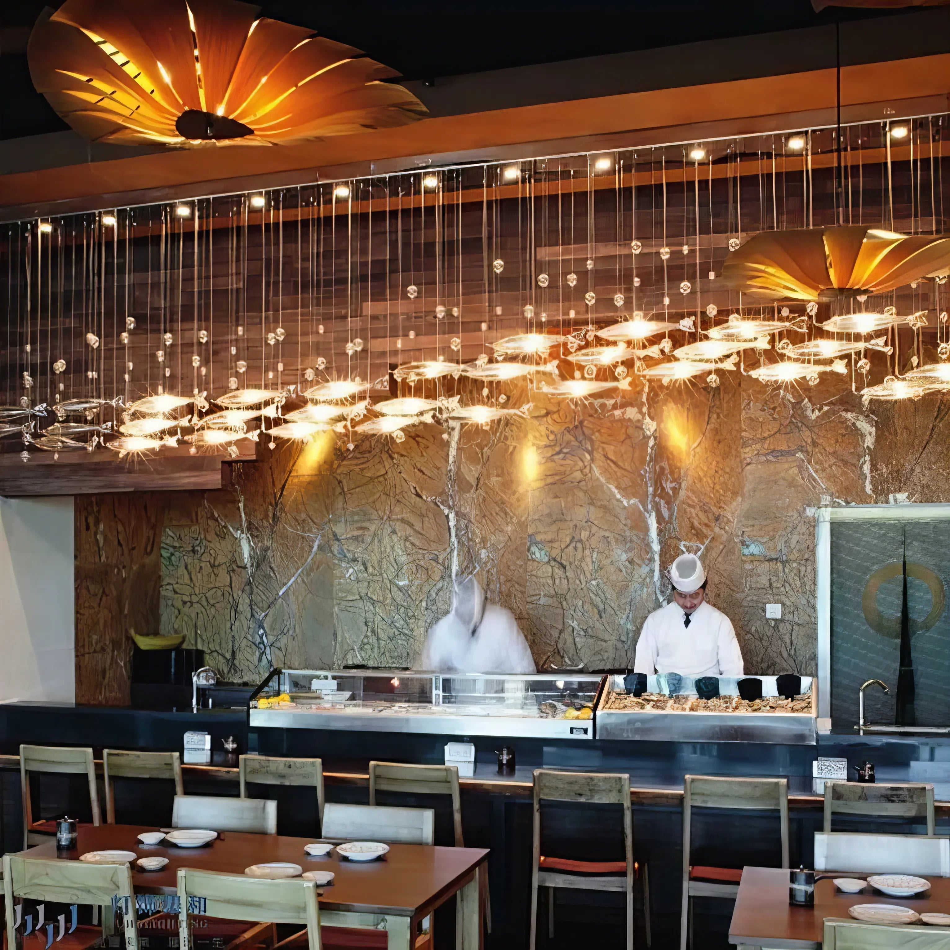 Gia - Hanging Silver Flying Fish Ceiling Chandelier