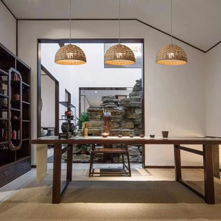 Jarett - Rattan Hanging Dome Pendant Ceiling Light