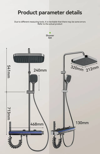 Atkins - Digital Display Thermostatic Shower Set With Ambient Light