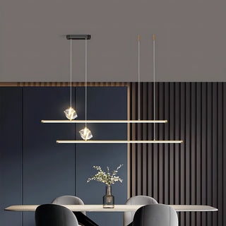 Ivonne - Minimalist Thin Beam Crystal Hanging Pendant Ceiling Light