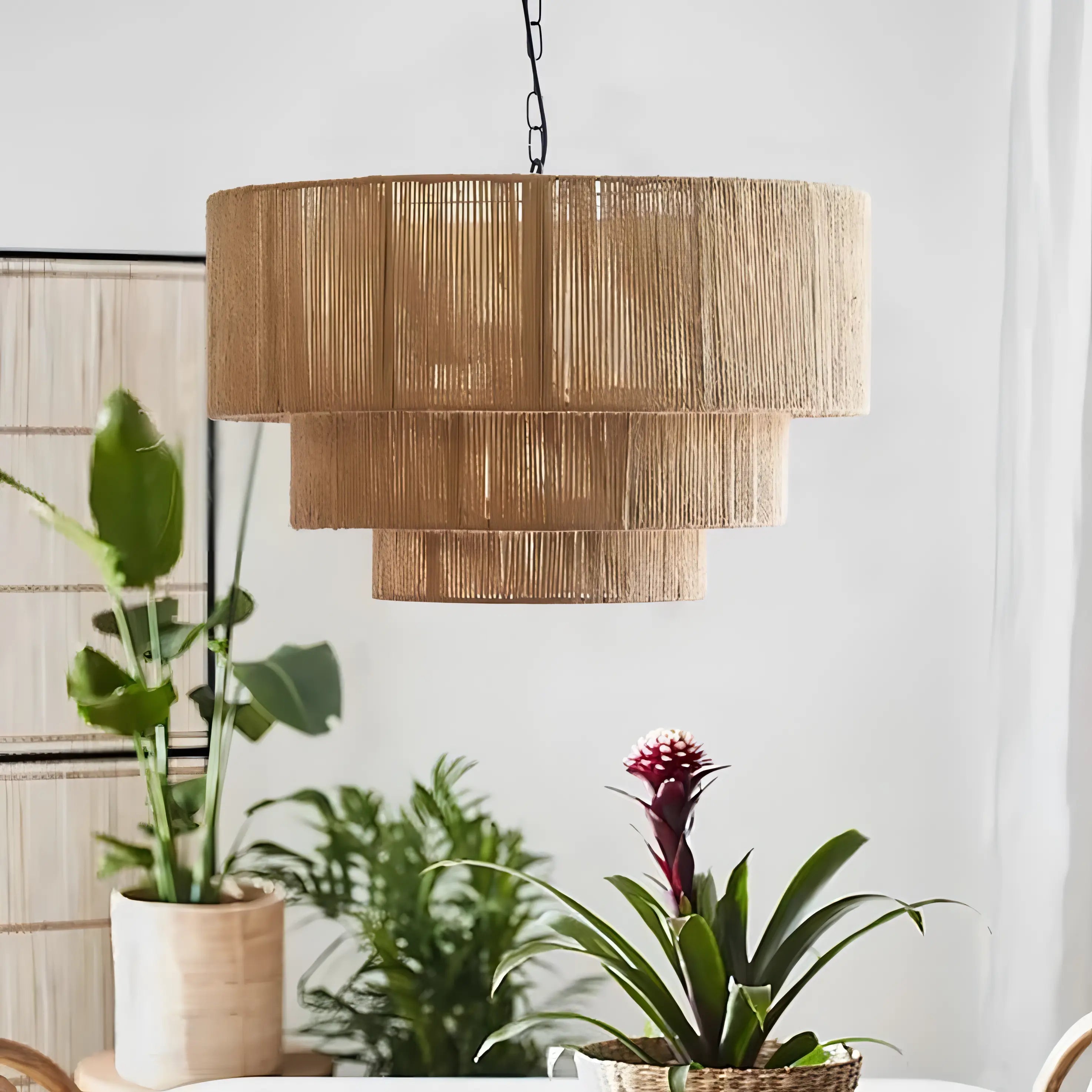 Carnes - Rattan Wicker Pendant Ceiling Light Bohemian Style