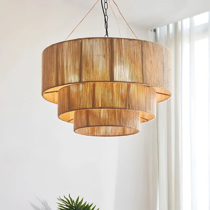 Carnes - Rattan Wicker Pendant Ceiling Light Bohemian Style