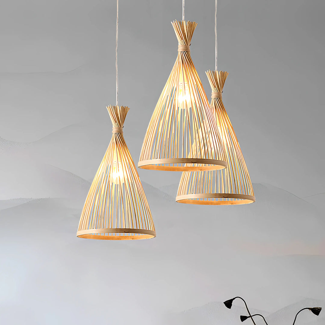 Emily - Hanging Bamboo Weaving Pendant Light