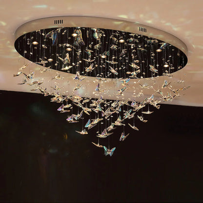 Emmaline - Blue Crystal Glass Hanging Ceiling Chandelier