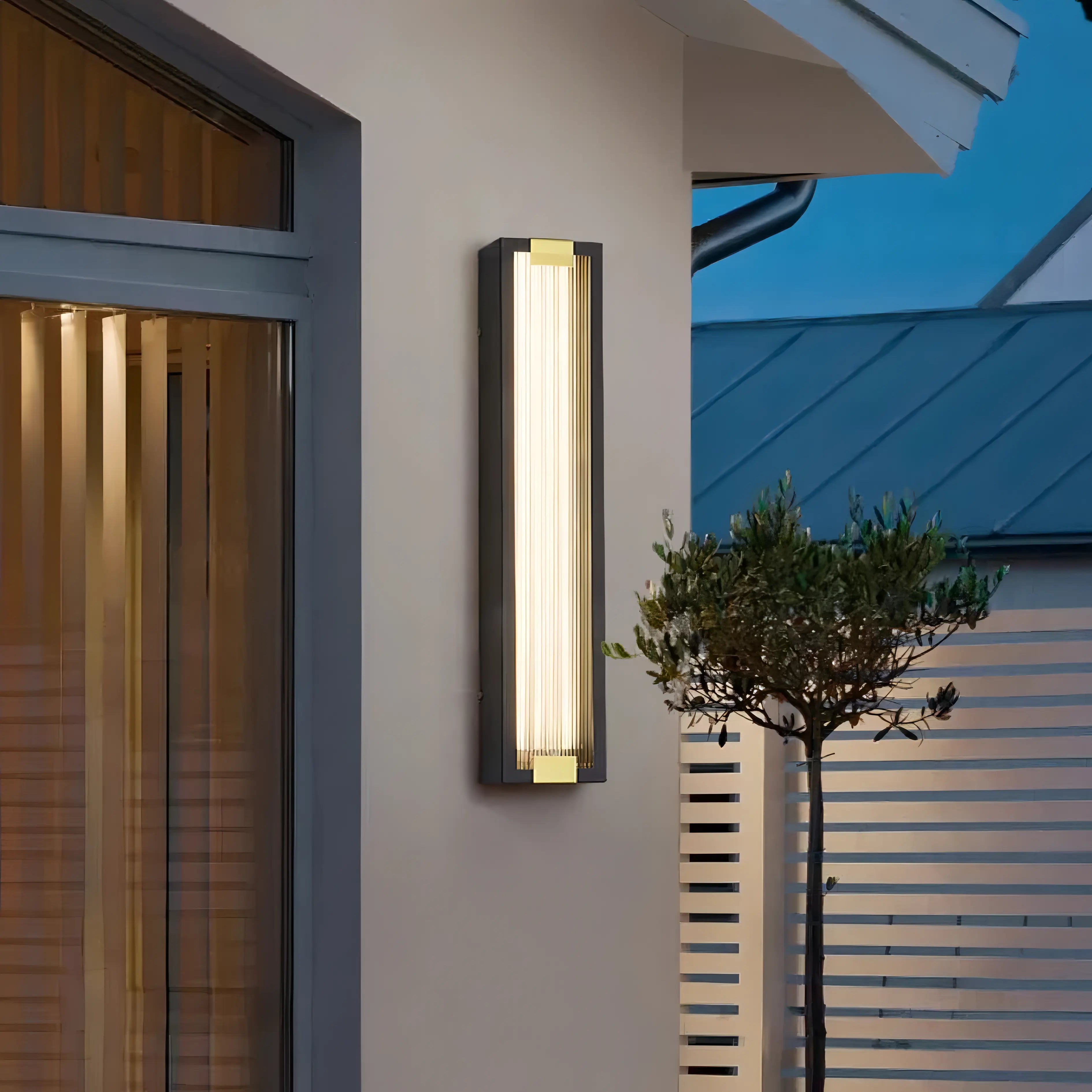 Barrios - Stainless Steel Rectangular Acrylic Outdoor Wall Light
