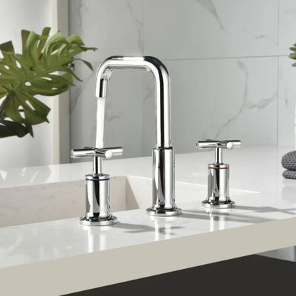 Celia - Dual Handle Modern Brushed Basin Tap