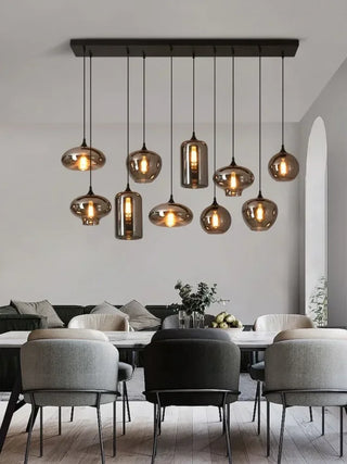 Filomena - Multi Head Modern Smoked Shade Pendant Chandelier Ceiling Light