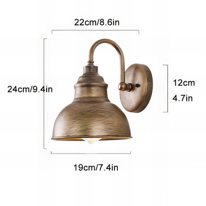 Moshe - Outdoor Round Fixed Curved Arm Downlight Wall Light