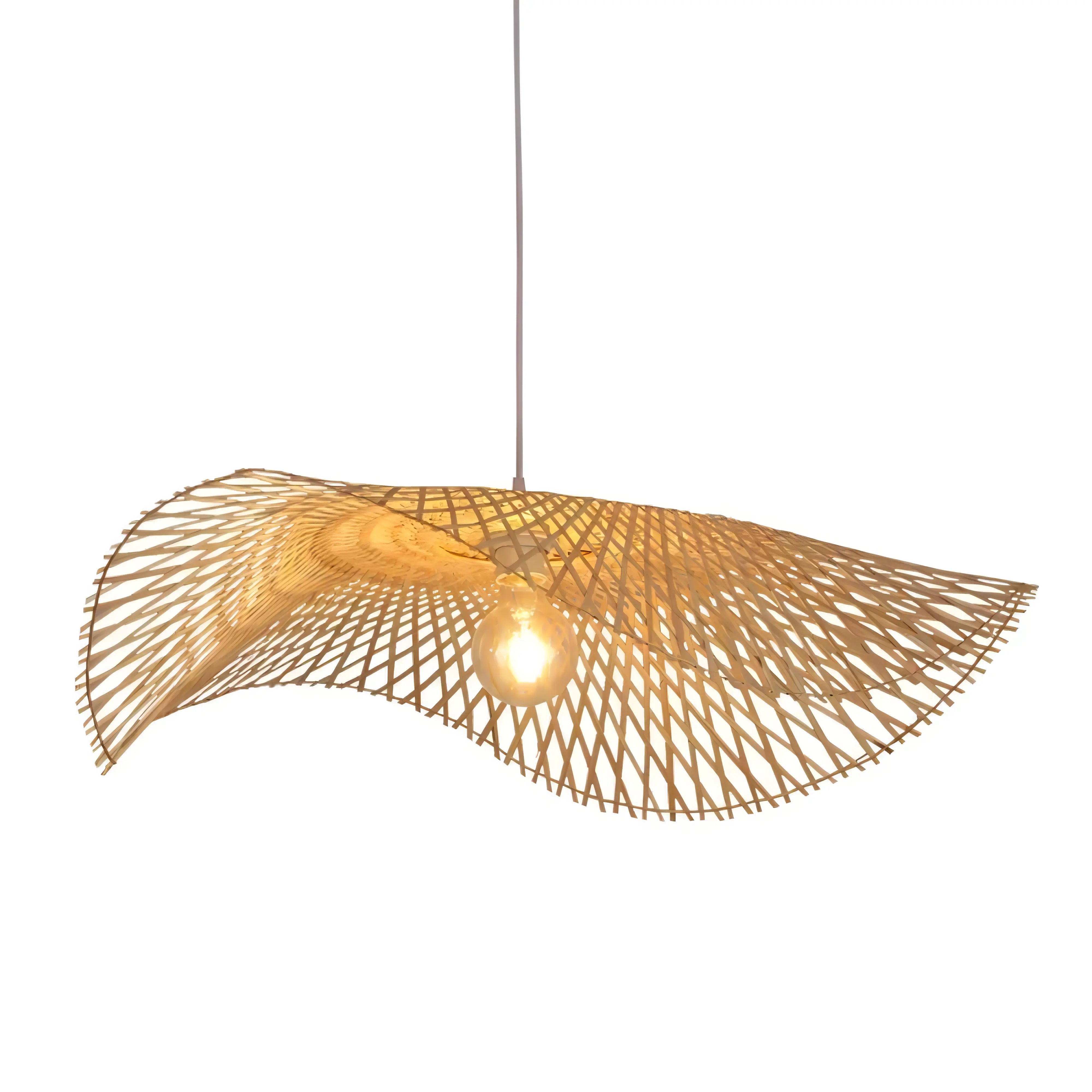Gamaliel - Natural Abstract Handwoven Bamboo Hanging Pendant Ceiling Light