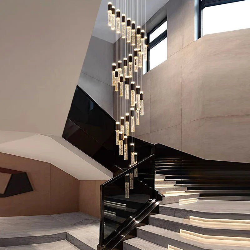 Kendra - Modern Sparkly LED Tube Ceiling Round Chandelier