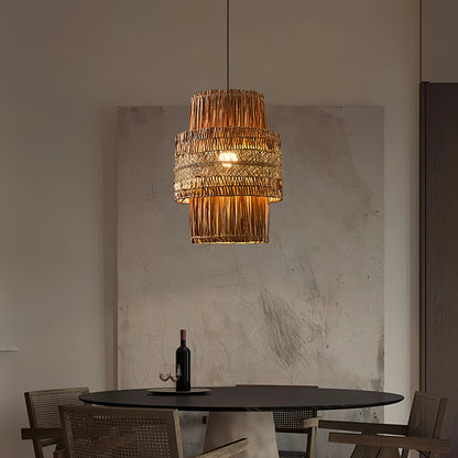 Bowman - Hand-Woven Wicker Pendant Ceiling Light