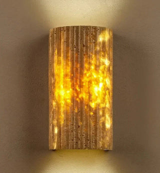 Lino - Japanese Wabi-Sabi Style Cylindrical Stone Up Down Wall Light