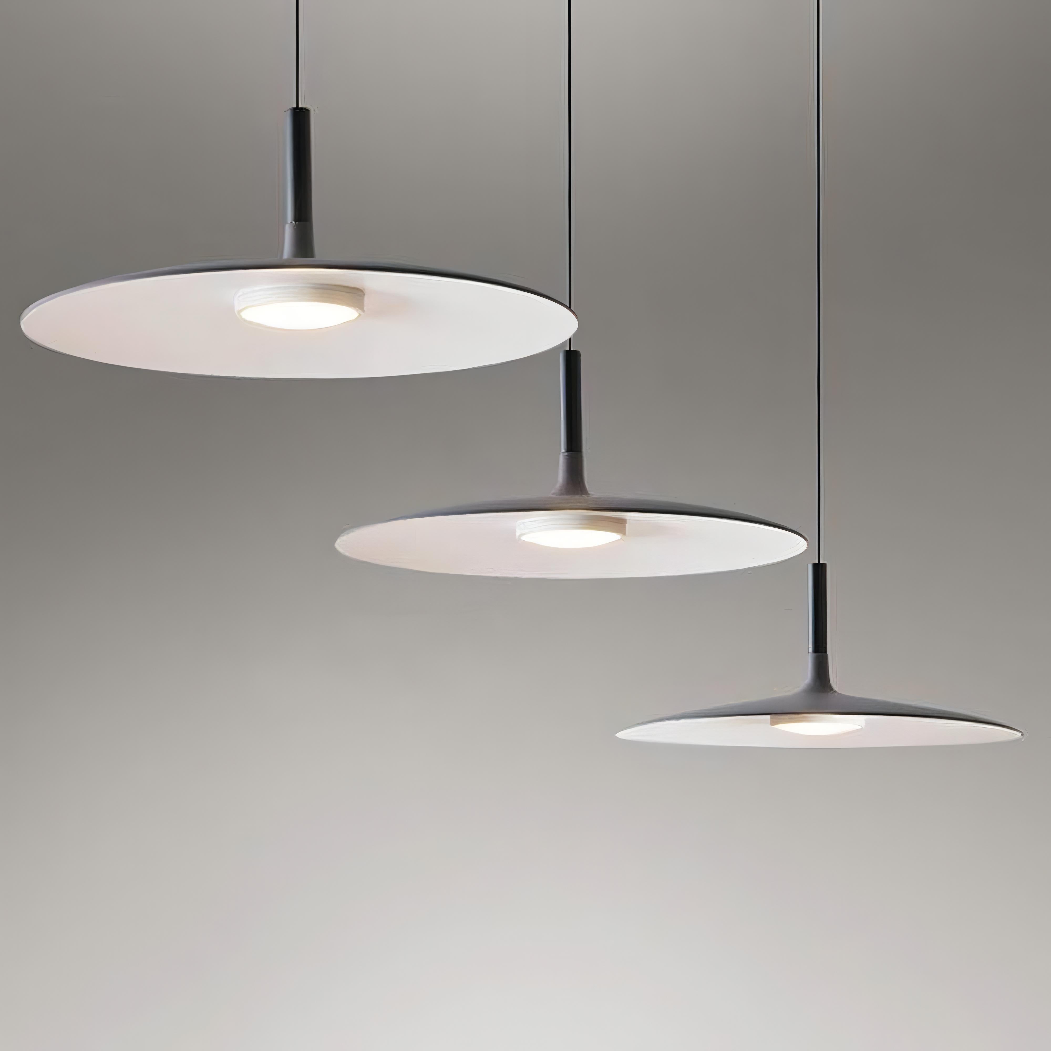 Alvaro - Modern Round Flat Dish Hanging Pendant Ceiling Light
