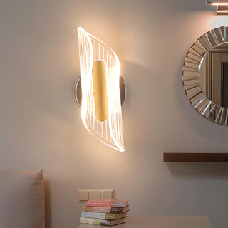 Alistair - Acrylic Bedside Wave Curved Gold Wall Light