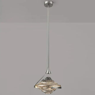 Shamar - Modern Gold Glowing Patterned Glass Statement Pendant Ceiling Light