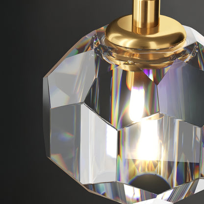 Noe - Half Moon Shade Double Head Crystal Pendant Hanging Ceiling Light