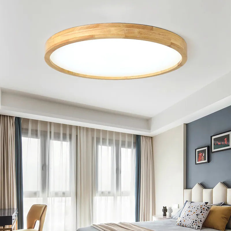 Arachne - Wood Nordic Thin LED Round Ceiling Light
