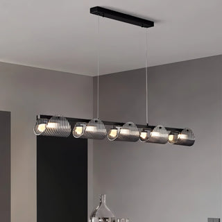 Sofie - Modern Grey Patterned Glass Ceiling Chandelier