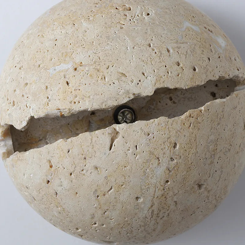 Burge - Retro  Natural Stone Round Wall Light