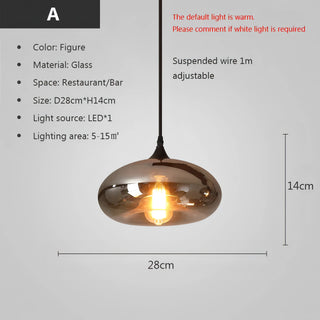 Filomena - Nordic Smoke Grey Glass Hanging Pendant Ceiling Light