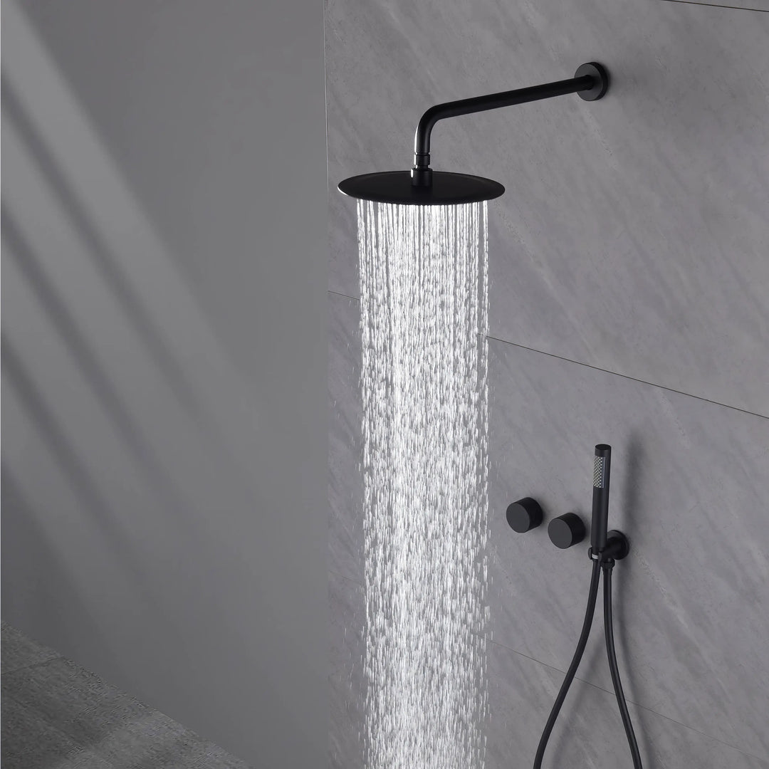 Julianna - Dual Handle Wall Mounted Modern Rainfall Shower Set